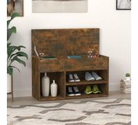 (smoked oak) vidaXL Shoe Bench Hallway Bench Seat Shoe Organiser Shoe Rack Engineered Wood