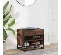 vidaXL Shoe Bench Brown Oak 60x40x53.5 cm Engineered Wood and Metal