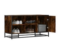 Shoe Bench Smoked Oak 100 x 40 x 53.5 cm Brown Engineered Wood Metal