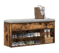 vidaXL Shoe Bench Smoked Oak 102x30.5x45 cm Engineered Wood