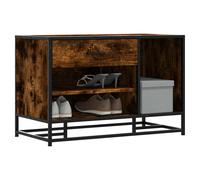 Shoe Bench Smoked Oak 80 x 40 x 53.5 cm Brown Engineered Wood and Metal