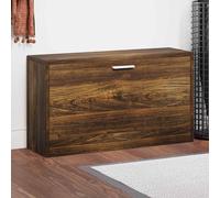 Shoe Bench Smoked Oak 80x24x45 cm Engineered Wood & Aluminium Seat with Shoe Box