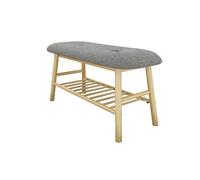 Shoe Bench Solid Wood Modern Footstool Fabric Sofa Stool Storage Cabinet