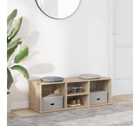 Shoe Bench Sonoma Oak 105x35x35 cm Engineered Wood 4-Shelf Hallway Seat Entryway
