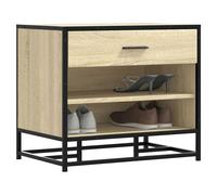 Shoe bench Sonoma Oak 60x40x53.5cm Engineered Wood & Metal Entryway Seat Shelf