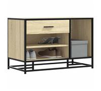 Shoe Bench Sonoma Oak 80x40x53.5cm Engineered Wood Metal Frame Entry Seat Stool