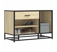 Shoe Bench Sonoma Oak 80x40x53.5cm Engineered Wood Metal Frame Entry Seat Stool