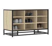 Shoe Bench Sonoma Oak 84x40x53.5 cm Engineered Wood Metal Entryway Seat Storage