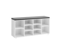 Vasagle Shoe Bench With 10 Compartments - White, White