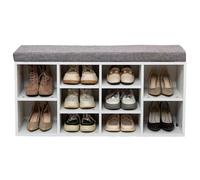 Shoe Bench Storage Rack Wooden Cabinet Cushion Seat Organiser 2016175