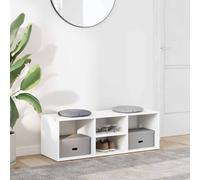 Shoe Bench White 105x35x35 cm Engineered Wood Compact Entryway Storage Seat Plus