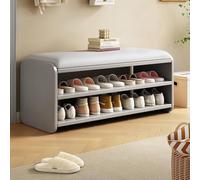 Shoe Bench with Cushion,2-Tier Shoe Organizer Storage Shelf Shoe Changing Stool At The Entrance, Solid Wood Shoe Rack with Padded Seat,For Living Room Lounge Hallway Bedroom