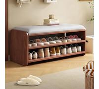 Shoe Bench with Cushion,2-Tier Shoe Organizer Storage Shelf Shoe Changing Stool At The Entrance, Solid Wood Shoe Rack with Padded Seat,For Living Room Lounge Hallway Bedroom