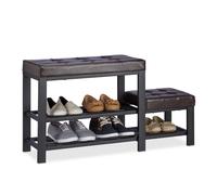 Shoe bench with footstool Compact Lightweight Shoe Storage Bench Kids Shoe Rack
