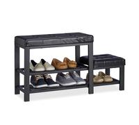 Shoe bench with footstool Compact Lightweight Shoe Storage Bench Kids Shoe Rack