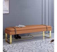 Shoe Bench with Leather Cushion Entryway Ottoman Storage Stylish Shoe Rack & Seating for Living Room BedroomSizes 23.6/31.4/39.3x15.7x18.9 Inch