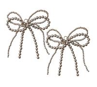 Shoe Bows Clips for Women 2PCS Shoe Clips Elegant Silver Bowknot Acrylic Shoe Clips Charm with Buckle for Sneakers DIY Beaded Shoe Bows Clips for Wedding