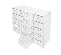 Shoe Box,20 pcs Shoe Storage Boxes Clear Plastic Stackable,31 * 20 * 11cm Drawer Shoe Box, Transparent and White Versatile Footwear Organiser for Sneakers,Fit up to UK Size 9