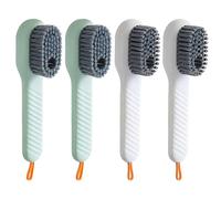 Shoe Brush Cleaning,4 PCS Plastic Press Type Automatic Liquid Adding Soft Bristle Cleaning Brush Multifunctional Cleaning Laundry Brush, for Shoes Clothes Bathroom Kitchen
