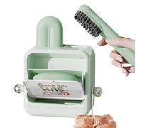 Shoe Brush, Ergonomic Scouring Cleaner with Storage No Drilling, Soap Box with Wall-Mounted Storage, for Shoes, Bathroom, Kitchen, Work, Sink and Clothes