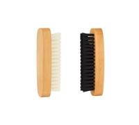 Shoe Brush Set shoe polish brushes Soft Stiff Bristle Applicator Buffing Brush for Leather Shoes Boots Accessories traditional Wooden Handle Shine Brush Kit for Polishing Cleaning Conditioning (2pc)