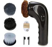 Shoe Buffer Kit Electric Shoe Polisher Brush Shoe Shiner Dust Cleaner Portable Wireless Leather Care Kit for Shoes, Bags, Sofa (Black)