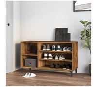 Shoe cabinet 102x36x60cm Smoked Oak Engineered Wood Entryway Storage Bench Top.