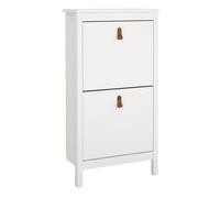 Barcelona Shoe Cabinet 2 Flap Door White, none