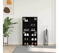 Shoe Cabinet 2 pcs Black Oak Engineered Wood 52x30x50.5cm Hallway Bench Storage