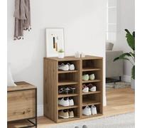 Shoe cabinet 2pcs Artisan Oak Engineered Wood 32x35x70cm 5 Open Shelves Compact