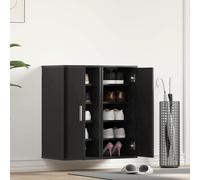 Shoe Cabinet 2pcs Black Oak Engineered Wood 32x35x70 cm Slim Storage Wall mount