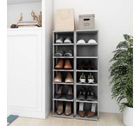 Shoe cabinet 2pcs Concrete grey 27.5x27x102cm Engineered wood slim pair 6-shelf