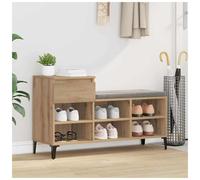 Shoe Cabinet Artisan Oak 102x36x60cm Engineered Wood 6 Shelves Drawer with Legs