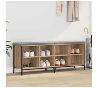 Shoe Cabinet Artisan Oak 131x35x50cm Engineered Wood Iron Frame Rustic - Sturdy