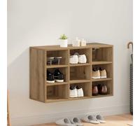 Shoe Cabinet Artisan Oak 77.5x30x51cm Engineered Wood 9-Shelf Hallway Storage UK
