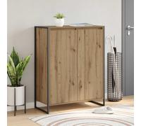 Shoe Cabinet Artisan Oak 79x36x100cm Engineered Wood 2-Door Industrial Slim Unit