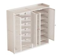 Shoe Cabinet, Bamboo Shoe Cupboard, Free Standing Shoe Storage Cabinet, Breathable Shoe Rack, for Entryway, Living Room, Bedroom(White)