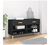 vidaXL Shoe Cabinet Black Engineered Wood Hallway Shoe Storage Rack Cupboard