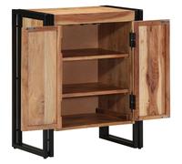 Shoe Cabinet Black 30x30x40 cm Solid Acacia Wood and Steel Berkfield Home Brown One Size