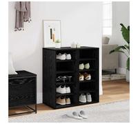 Shoe Cabinet Black Oak 32x35x70 cm Engineered Wood 2-Door Slim Storage Entryway