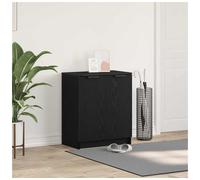 Shoe Cabinet Black Oak 59x35x70cm Engineered Wood 2 Door 3 Shelf Hall Storage UK