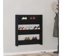 Shoe Cabinet Black Oak 80 x 18 x 90 cm Engineered Wood Wall-Mounted Slim Storage