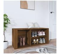 Shoe cabinet Brown Oak 100x35x45cm Engineered Wood Hall Storage Bench 3 Shelves