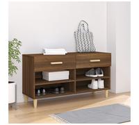 Shoe Cabinet Brown Oak 102x35x55cm Engineered Wood Slim Entryway Storage Perfect