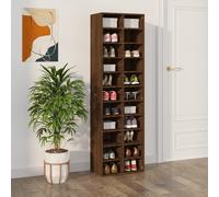 Shoe Cabinet Brown Oak 54x34x183 cm Engineered Wood