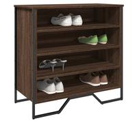 Shoe Cabinet Brown Oak 80x38x78 cm Engineered Wood Metal Leg Seat Storage Bench