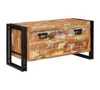 Shoe Cabinet Brown Solid Reclaimed Wood 90x38x45cm Oiled Rustic Storage 2-shelf