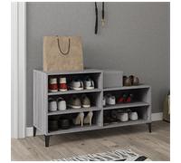 Shoe Cabinet Compact Grey Sonoma 102x36x60 cm Engineered Wood Top Feet 5 Shelves