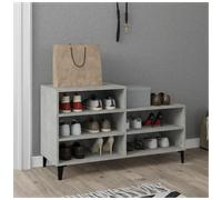 Shoe Cabinet Compact Slim 5-Shelf Concrete Grey 102x36x60cm Eng Wood Metal Feet