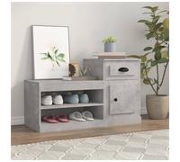 Shoe Cabinet Concrete Grey 100x42x60 cm Engineered Wood 2-Tier Storage and Hooks